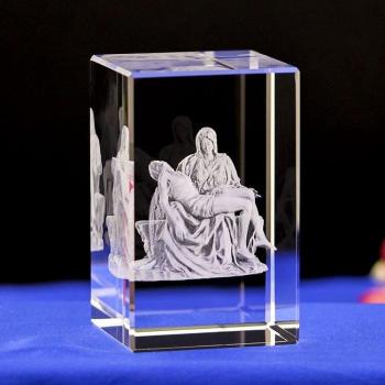 6 Arten 3D Jesus Kreuz K9 transparent Kristall Handwerk Christian Dekoration