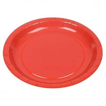 Plateaux en carton biodégradables, 20 cm, couleur rouge