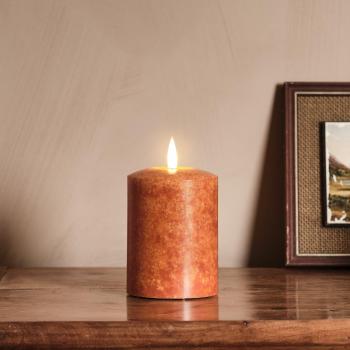 Mottled Orange 10cm Pillar Candle by TruGlow®