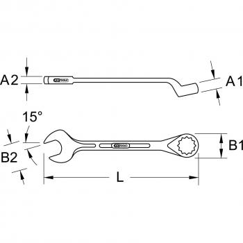 Llave combinada curvada KS Tools CLASSIC 2.3/4 (517.2644)