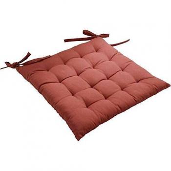 Galette de chaise HOME MAISON 38x38cm Coton piqué Terre Cuite Déhoussable