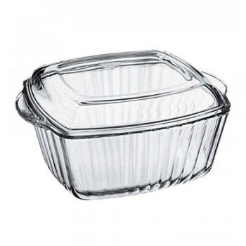 59049 2-Teilig Auflaufform Glaskochgeschirr Glasbräter 2,6L eckig mit Deckel