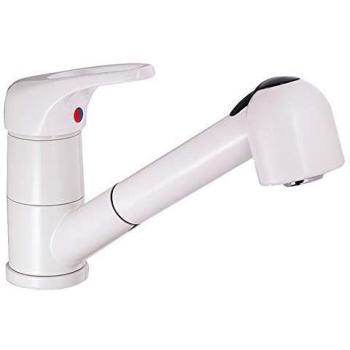 Mitigeur lavabo‑douche interchangeable blanc