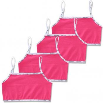 Sujetadores de LICRA Natural para niñas, sin aros, color sólido, 8 a 15 años, paquete de 4