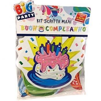 Festone Buon compleannoTorta - in cartoncino - 6 mt - Big Party
