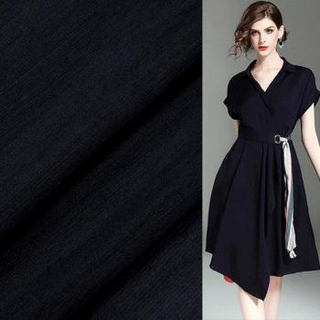 Black Silk-Linen Blend Fabric, 50% Silk 50% Linen, 14 Momme - SLN098