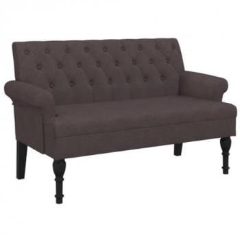 VidaXL Banco con respaldo tela marrón oscuro 120x62x75,5 cm