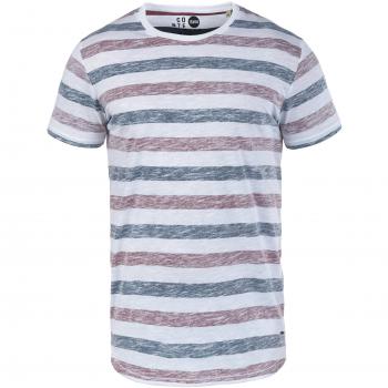 !Solid Tet Herren T-Shirt Kurzarm Shirt mit Streifen und Rundhalsausschnitt, Größe:L, Farbe:Wine Red
