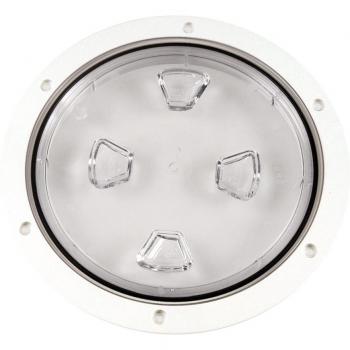 Beckson Screw-Out Deck Plate - 8 in., White/Clear