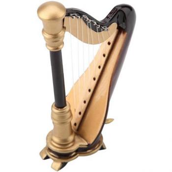 Harpe Miniature 9 cm en Bois – Boîte Cadeau