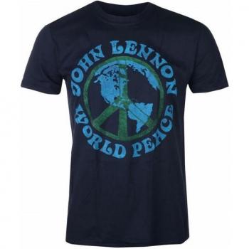John Lennon Unisex Adult Baumwolle T-Shirt Weltfrieden XL Marineblau
