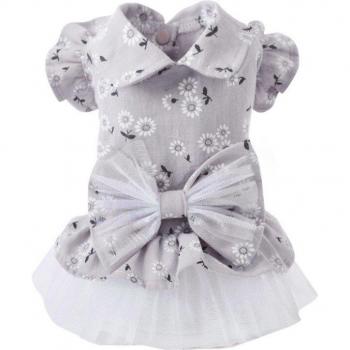 Tullle Vestido Floral Arco Nudo