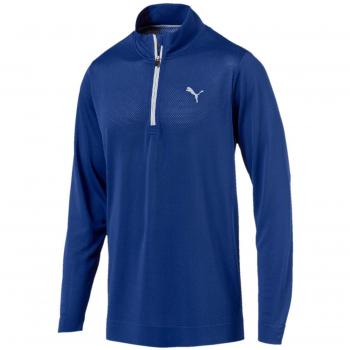 Puma Men’s Evoknit Essential 1/4 Zip Hoodie – Sodalite Blue (Medium)
