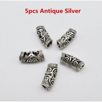 5Pcs/10pcs Antique Bronze Dreadlock Beads - 6.8mm Inner Hole
