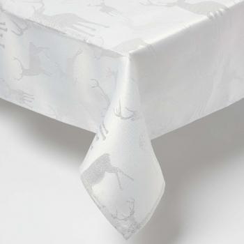 Silver Stag Holiday Tablecloth, 132 x 274 cm
