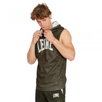Hoodie Deportivo Sin Mangas Leone1947 Verde M Hombre