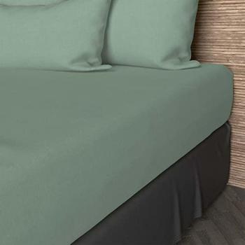 Drap housse 57 fils 160x200 cm UNI vert d'eau