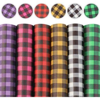 A5 Plaid Mermaid Scale Faux Leather Assorted Set - 6Pcs