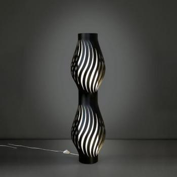 Lampada Da Terra Totem Helios 1 Luce Polilux Nero Made In Italy