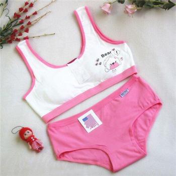 Teen Girls Candy Color Underwear and Training Bra Set