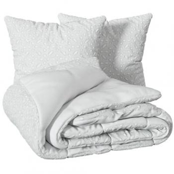 Biancheria da letto Atmosphera – set tricolore jacquard bianco Swan