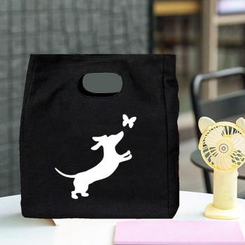 Dachshund Thermotasche mit Hunde- und Schmetterlingsdruck