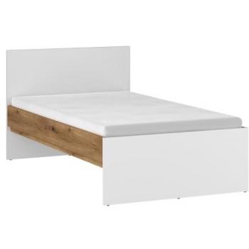 Lomadox Bettgestell RISBY-129, 90x200 cm, weiß mit Eiche