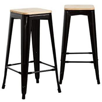 Pack de Taburetes Strong Industrial 43x43x77 cm (Asiento Madera)