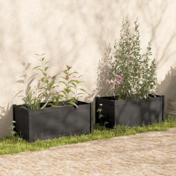 Jardineras de Madera de Pino Gris 2 Unidades 100x50x50 cm