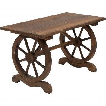 Mesa de Madeira para Exterior com Rodas 110x60 cm