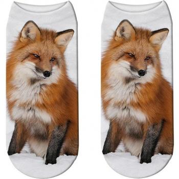 Funny Fox Pattern Low Ankle Socks for Summer Sports