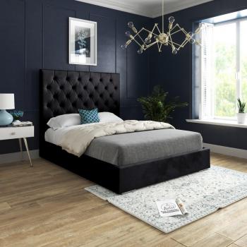 Alma Soft Velvet Upholstered Bed Frame - King Size