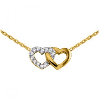 Collier “Love Dorado” 15×7 mm con Acabado Doble Tonal
