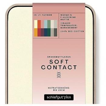 Schlafgut Spannbettlaken Soft Contact, Feinbiber, 100% Bio Baumwolle