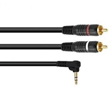 OMNITRONIC Adapterkabel 3,5 Klinke 90Â°/2xCinch 0,5m