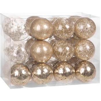 Casaria Christmas Baubles 24-Piece Set Shatterproof Transparent Plastic Ornaments 6cm