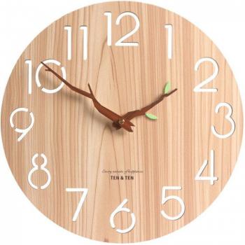 Nordic Wooden 3‑D Wall Clock – 12″ Decorative Hollow Clock for Kids & Kitchen