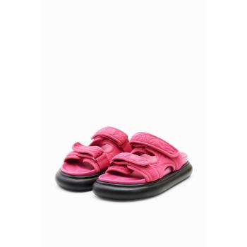 Tiras de sandalia Desigual con detalle bordado, color rojo, talla 40