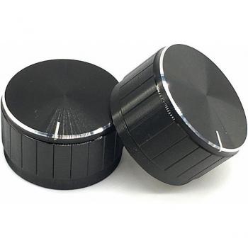Black Aluminum Alloy Encoder Knobs 30x17MM (2pcs)