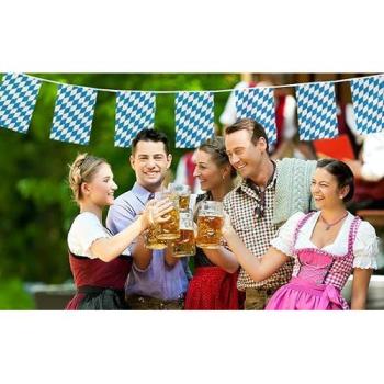 Festive Bavarian Blue Flag Garland