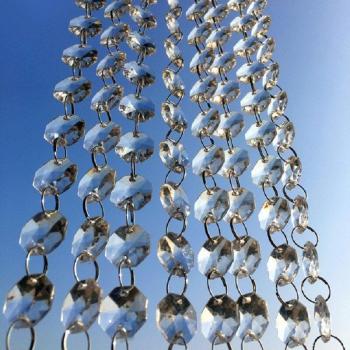1 Meter High-Quality 14mm Octagon Cut Glass Crystals for Drapery