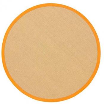 Carpetfine Sisalteppich »Sisal«, rund, 5 mm Höhe, mit farbiger Bordüre, Anti-Rutsch Rückseite