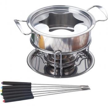 Multifunctionele Roestvrijstalen Fondue Pot Set voor Chocolade en Kaas