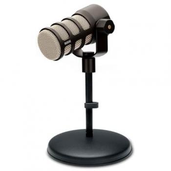 RØDE Mikrofon Podmic Podcast-Mikrofon Schwarz mit MS032 Tisch-Stativ