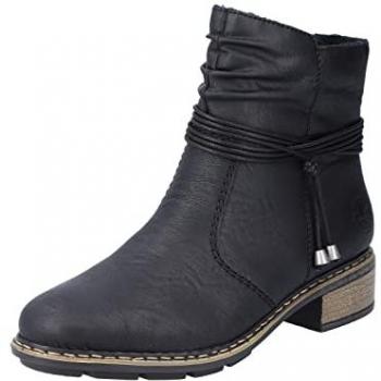 Rieker Winterstiefelette Damen schwarz mit Zierkordel - Größe 42
