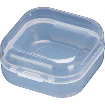 Clear Mini Organizer Box with Hinged Lid for Small Parts 3.5x3.5x1.8cm