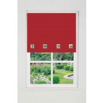 New Edge Square Eyelet Edge Roller Blind - Red - 165cm Drop