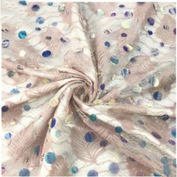Sequin Lace Fabric - 1 Yard, 18MM for Women's Spring/Summer Dresses