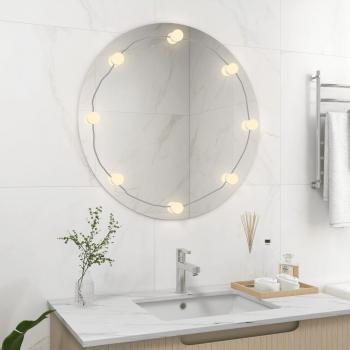 VidaXL Round Glass Mirror with LED Lights