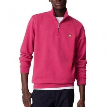 Lyle & Scott Burgundy Loopback 1/4 Zip Sweatshirt for Men - Small